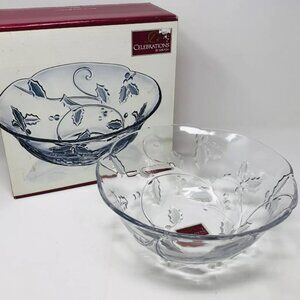 Celebrations by Mikasa "Season's Holly" 11" Crystal Bowl (Original Packaging)